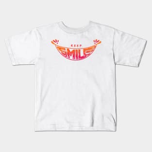 Typography keep smiling form smile silhouette Kids T-Shirt